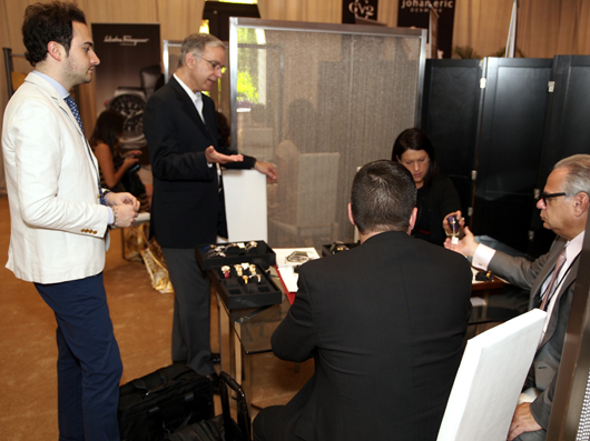 Stefano Arosio and Paul Ziff of Ferragamo Timepieces Showing The 2013 Ferragamo Collection to Couture Attendees